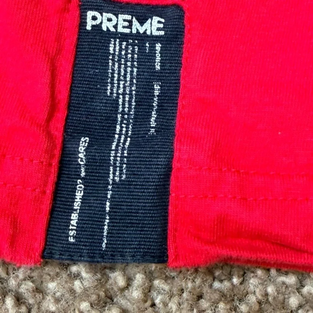 Preme Mens Red Voodoo Doll Chenille Patch Graphic T-Shirt Size Medium Streetwear